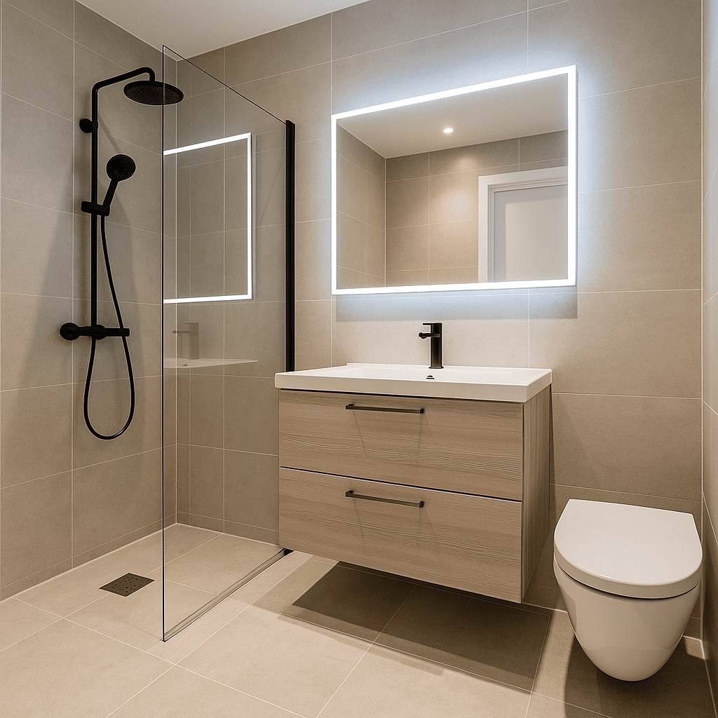 Pusse opp bad i Drammen – nyoppusset baderom med moderne design og flislagte overflater